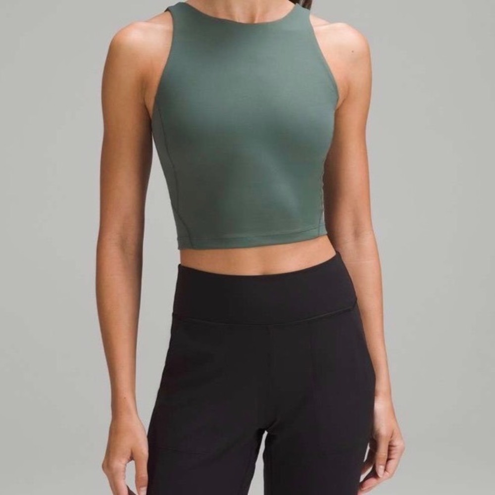 Lululemon Align High-Neck Tank Top Women's Sz 2 Green Yoga Gym Athleisure
